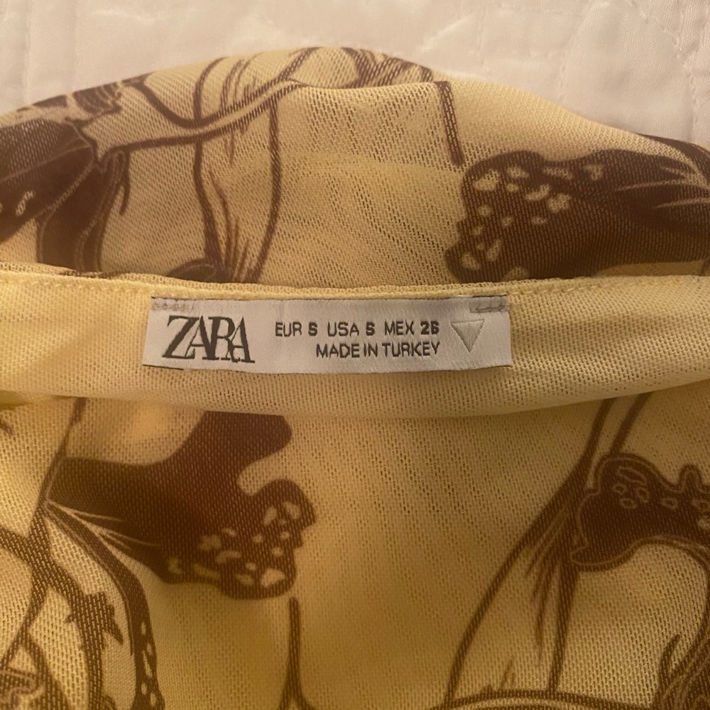 Zara Brown Floral Mini Dress - Picture 2 of 3